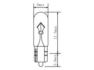 T5 Auto Wedge-Base Light Bulb